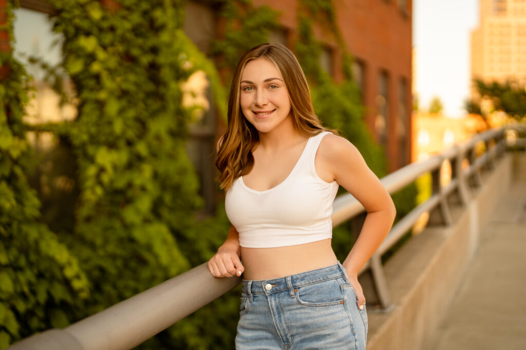 Emma's senior pictures taken in downtown Rochester.