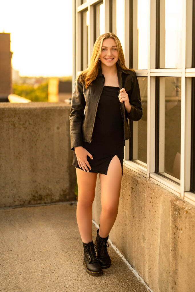 Emma's senior pictures taken in downtown Rochester.