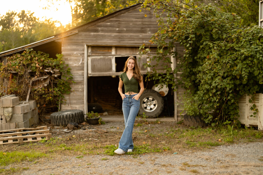 Mady's rustic senior session at a local farm in Rochester, NY. 
